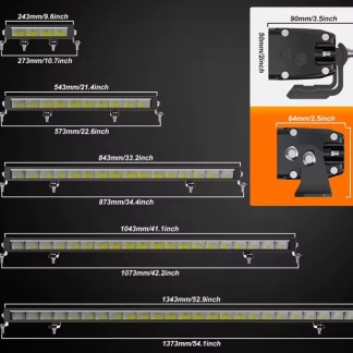 Light bar bundle 52inch single light bar a 22inch single light bar and a set of beacons